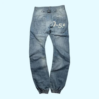 Crosshatch Jeans Arc Fit Cuffed Leg Men's Blue Denim Embroidered Y2K 32x30 - Image 1 of 4