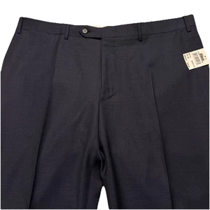 Neu ohne Etikett $ 575 Canali Wolle vorne flach marineblau Anzughose Herren Größe 38 X UNF - Bild 1 von 19