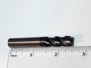 3/8" CARBIDE END MILL 4 FLUTE SGS Z-CARB FOR STEELS AND STAINLESS - Foto 1 di 5