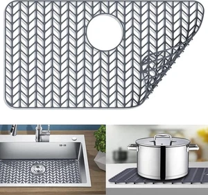 Neu Spülenschutz für Küchenspüle Silikon Spüle Matte 26"x 14" Rückabfluss grau - Bild 1 von 7