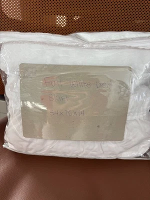 刺绣花卉复古棉白色孔眼床荷叶裙全 55 英寸 x 76 英寸 — 第 1/3 张图片