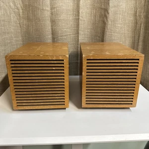 As Is Ungetestet 60er Paar Grundig Lautsprecher Box 8 Teakholz Cube Lautsprecher - Bild 1 von 9