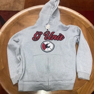 Vintage Y2K G Unit 50 Cent Gray L Hoodie Sweatshirt VTG - Picture 1 of 5