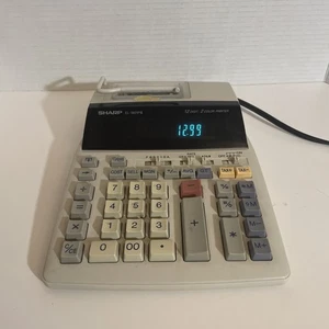 SHARP EL-1801PIII 12 Digit 2 Color Electronic Printing Calculator Adding Machine - Picture 1 of 4