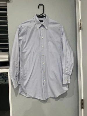 Camisa de vestir Nautica para hombre 15,5 32/33 Seersucker rayas azules algodón con botones Foto 1 de 4