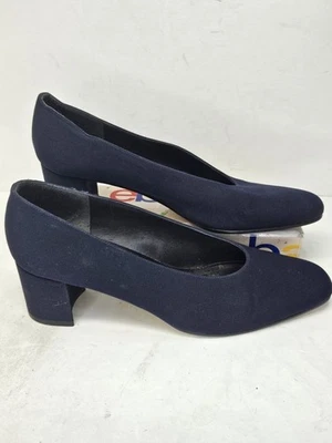 Bandolino Shoes Womens 7 M Pump Blue Slip On Casual Almond Toe Block Heels - Image 1 of 4