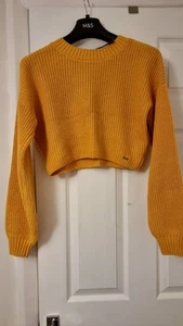 Hollister cropped jumper in warm yellow, size XS, new - Picture 1 of 6