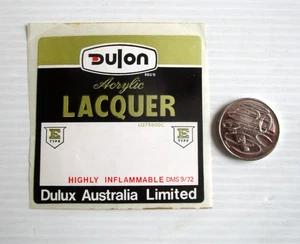 1980's STICKER - DULON PAINT DULUX AUSTRALIA - BUY IT NOW - #2 - Picture 1 of 1