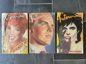 3 Lot 1985 86 INTERVIEW Magazine Andy Warhol Fashion Rare Retro Ads Vintage - Picture 1 of 11