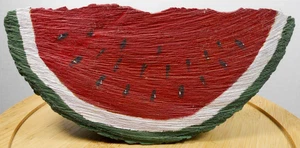 Rebanada de sandía pintada a mano madera primitiva de arte popular vintage - Imagen 1 de 9