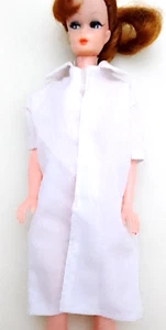 B380 - BARBIE 90s camice lungo bianco cotone infermiera operaia - Foto 1 di 4