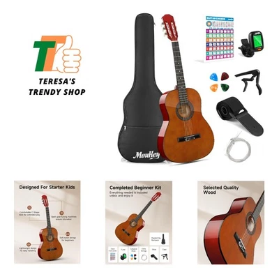 36" Acoustic Guitar for Beginners Kids Youth 3/4 Size Dreadnought Travel Guit... - Image 1 of 4