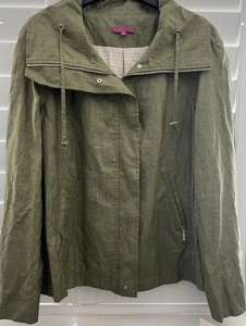 Short Jacket Mac Adolfo Dominguez Jacket Light Khaki green Medium 12 14 - Picture 1 of 8