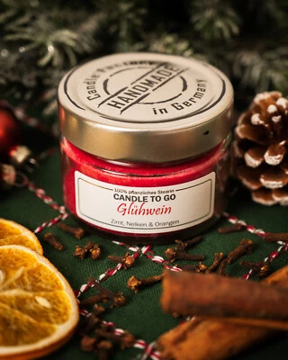 6 x Weihnachtskerzen, Duftkerzen, Candle Factory, Candle to go, Glühwein - Bild 1 von 2