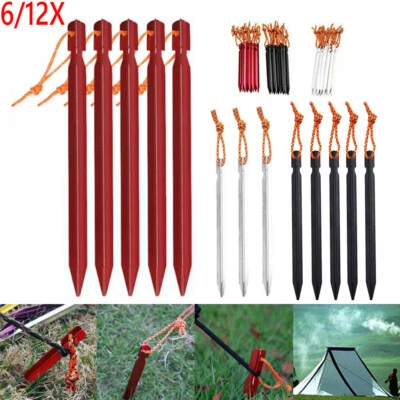 6/12X Ultraleicht Camping Heringe Heavy Duty Titanlegierung Zelt-Heringe 18cm DE - Bild 1 von 4