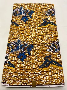 Guaranteed Wax Block Prints Ankara Wrapper Sell by 6 Yards-100% Cotton- Birds - Picture 1 of 3