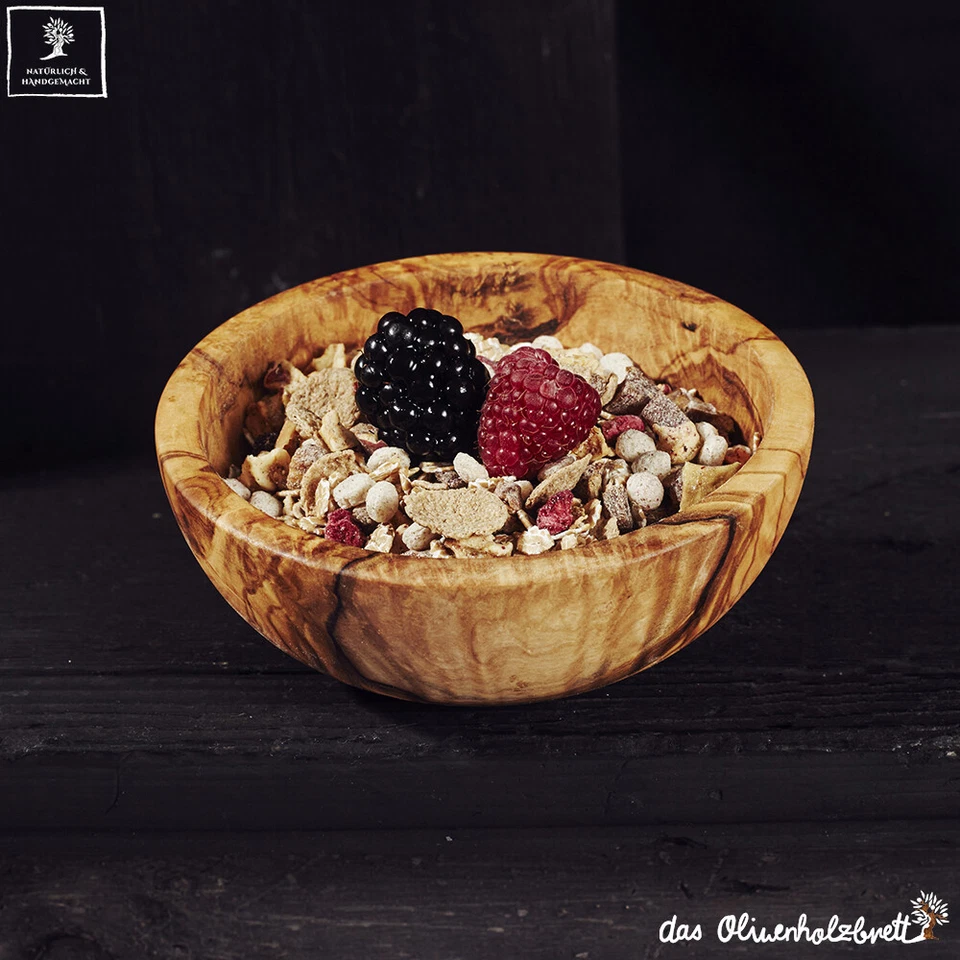 Cereal Bowl Made of Olive Wood Wooden Bowl Breakfast Bowl 12cm - Image 1 of 1