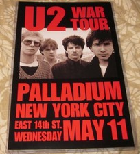 U2 1983 WAR TOUR NEW YORK CITY PALLADIUM REPLICA CONCERT POSTER