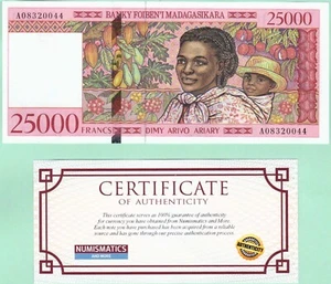 MADAGASKAR 25000 FRANCS 1998 PICK 82 GEM BANKFRISCH - Bild 1 von 2