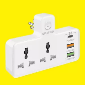 3 Prong Outlet Extender Multi Plug Outlet - USB Wall Charger with 3 USB Port USA - Picture 1 of 1