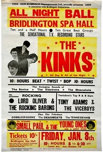 Hogar Pared Arte Estampado - Vintage Retro Concierto Gig Póster - The Kinks - A4 - Imagen 1 de 1