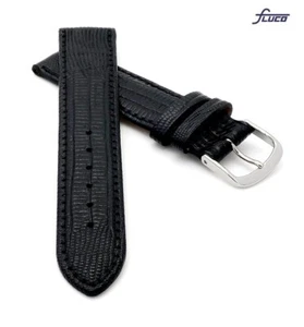 Fluco Teju-Eidechse Uhrenarmband Modell Emporio-NL schwarz 16 mm, Handmade - Picture 1 of 3