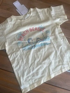 Uniqlo, Kids Short Sleeve Hawaii Peanuts Beach Beagle Yellow Shirt Top Size 130 - Picture 1 of 3