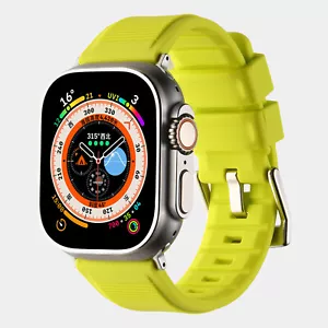 Replacement Silicone Sports Wrist Band Strap For Apple Watch Series 10/9/8/7/SE - Picture 1 of 38