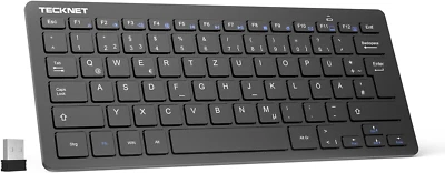 Slim Kabellose Tastatur, Deutsches Layout, 78 Tasten Mini Wireless Mit Nano USB - Bild 1 von 4