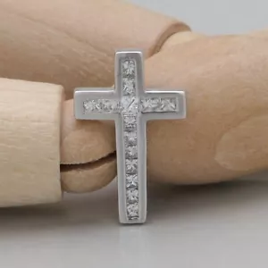 Kreuz Anhänger mit ca. 0,50ct G-vs Diamant in 750/18K Weißgold - Bild 1 von 5