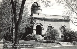 Caja de estampillas postales RPPC Biblioteca Central College Pella Iowa IA EKC - Imagen 1 de 2