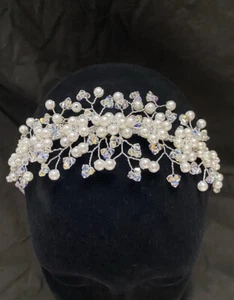 Handmade Bespoke Swarovski Crystal bridal headband - Picture 1 of 4