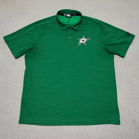 Dallas Stars Polo Shirt Mens XL Green Logo NHL Hockey Climalite Golf Casual Cover
