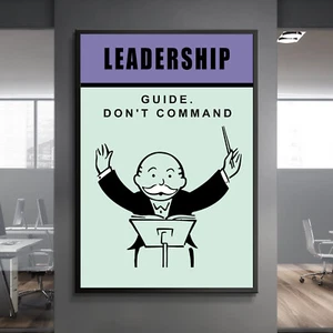 LEADERSHIP Monopoly Motivation Erfolg Arbeit Zuhause Wanddeko POSTER LEINWAND ed3 - Bild 1 von 6