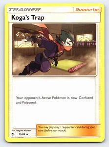 Tarjeta Pokémon Destinos Ocultos Poco Comunes Koga's Trap 59/68 - Casi Nueva - Imagen 1 de 2