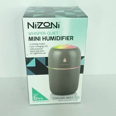 Portable Mini Humidifier Whisper Quiet by Nizoni USB Powered NEW Color Changing - Image 1 of 4