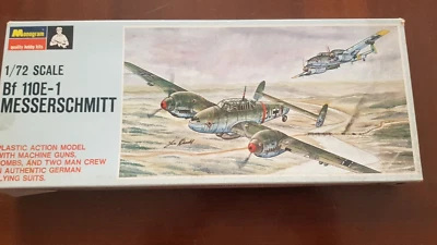 MONOGRAM 1/72 Bf 110E-1 MESSERSCHMITT AEREO DA GUERRA KIT VINTAGE - Immagine 1 di 4