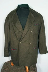 VINTAGE 1980'S DARK GREEN WOOL TYROLEAN JACKET SIZE LARGE - Picture 1 of 6