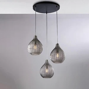 Suspension Moderne En Verre Gris Fumé 3 Lumières BON-731 - Imagen 1 de 2