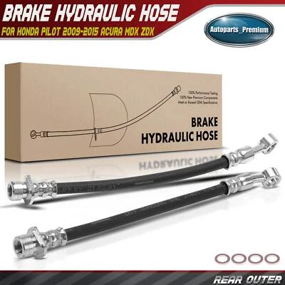 2x Manguera hidráulica de freno lateral exterior trasero para Honda Pilot 2009-2015 Acura MDX ZDX Foto 1 de 4