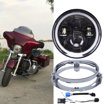 7" LED Headlight Hi-Lo Beam & Bracket for Harley Street Electra Glide Classic - Image 1 of 4