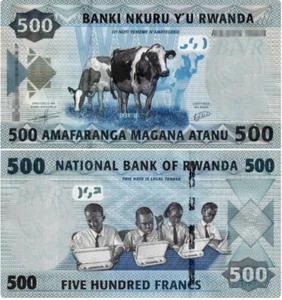 2013 Rwanda 500 Francs BANKNOTE CURRENCY UNC - Picture 1 of 1