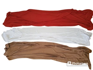 SCARF HIJAB HEACOVER SCARF WRAP LOT OF 3 1 RED 1 WHITE 1 LIGHT BROWN 70"×30" - Picture 1 of 8