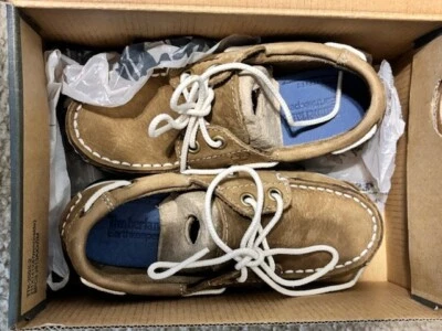 Nuevo con etiquetas Zapatos Timberland Earthkeepers Barco Cuero Niños Pequeños - Talla 10 Foto 1 de 4