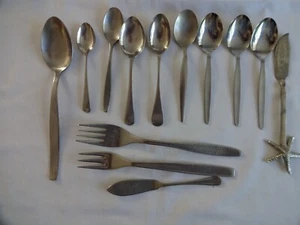 VINTAGE STAINLESS STEEL MIXED CUTLERY X 13 - Picture 1 of 6