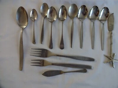 VINTAGE STAINLESS STEEL MIXED CUTLERY X 13 - Image 1 of 4