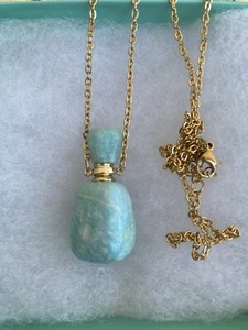 Natural Jade Perfume Bottle Long 30” necklace - Picture 1 of 8