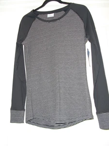 NEW COLUMBIA Cascade Gorge Thermal Crew LS Shirt Women's Size Medium Black Gray - Picture 1 of 2