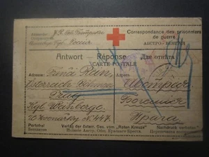 1917 RED CROSS CARD from RUSSIA to AUSTRIA - Picture 1 of 2