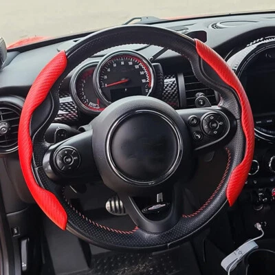 15" Steering Wheel Cover Accessories Red Leather Non-slip For Mini Mini R50,R53 - image 1 of 4